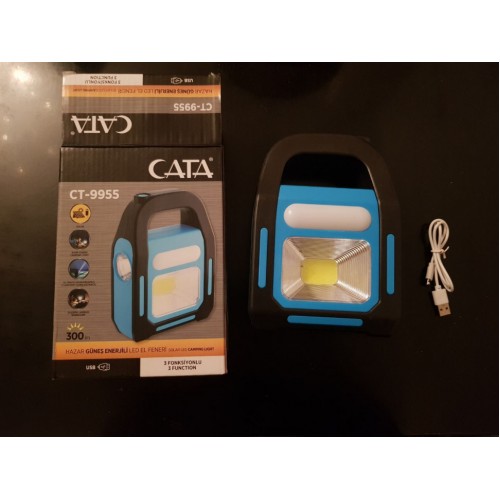 Ліхтар акумуляторний CATA CT-9955 із сонячною панеллю+Powerbank - фото 1