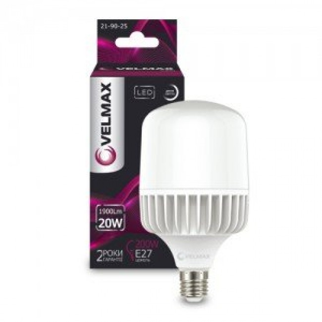 Светодиодная лампа Velmax A65 20W-E27-6500K