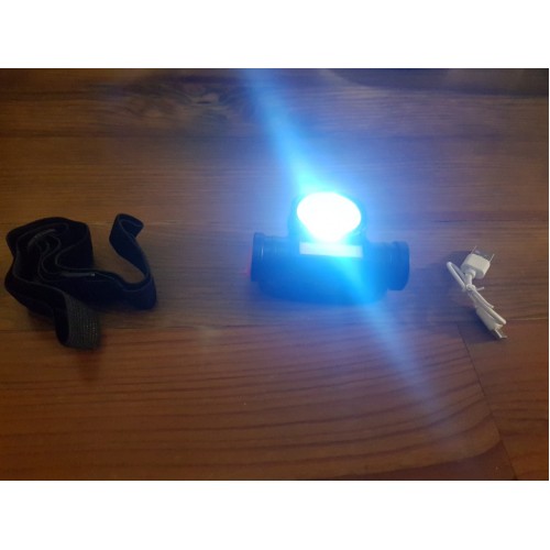 Налобний ліхтар з акумулятором та USB-зарядкою, XHE+COB діоди 0963 - фото 5