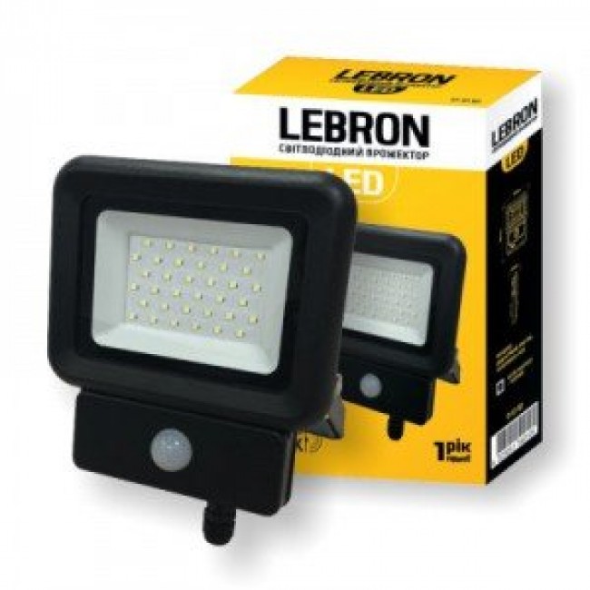 Светодиодный прожектор Lebron 20W-6500K с датчиком движения