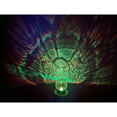 Грунтовий світильник PL130 сонячна батарея 8*8*38 см скло шар RGB - фото 5