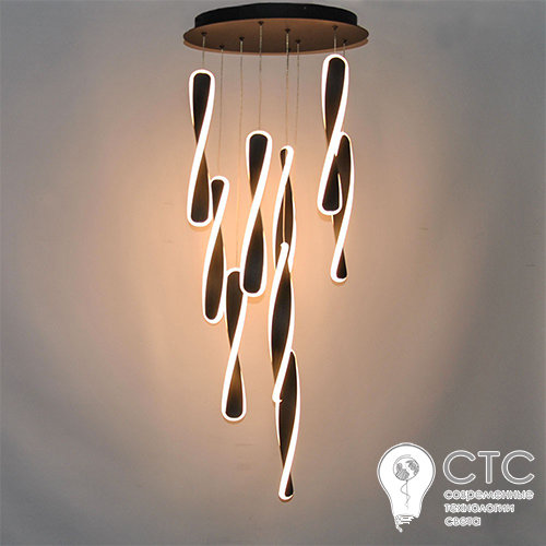 Светодиодная люстра Powerlux PW21966 BK 72W 3000К Art-Spiral - фото 2