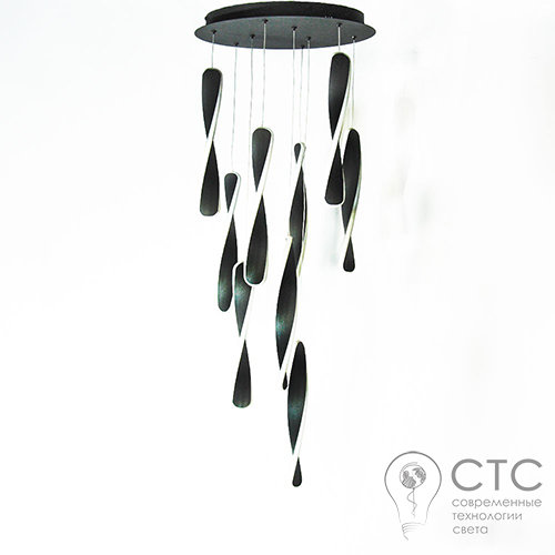 Светодиодная люстра Powerlux PW21966 BK 72W 3000К Art-Spiral - фото 1