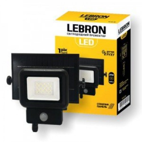 Светодиодный прожектор Lebron 30W-6500K на солнечной батарее - фото 1