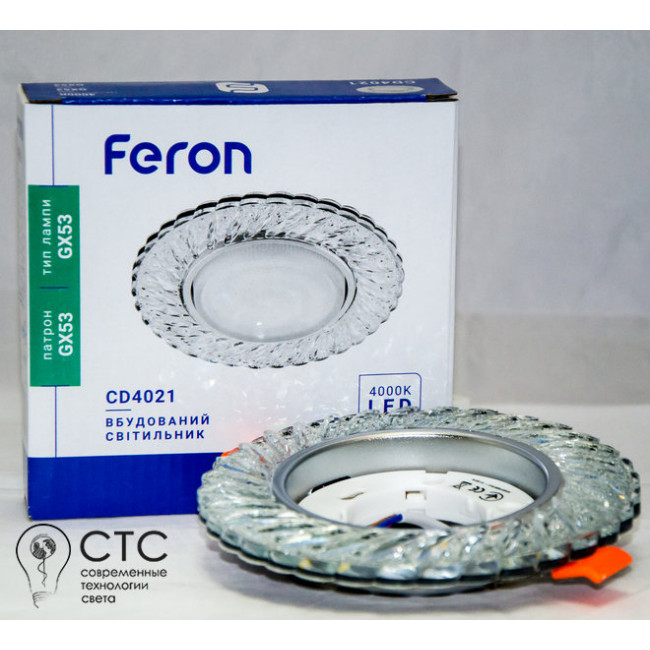 Встраиваемый светильник Feron CD4021 с led-подсветкой прозрачный