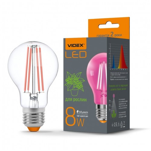 LED лампа VIDEX Filament A60FF 08W E27 1000K - фото 1