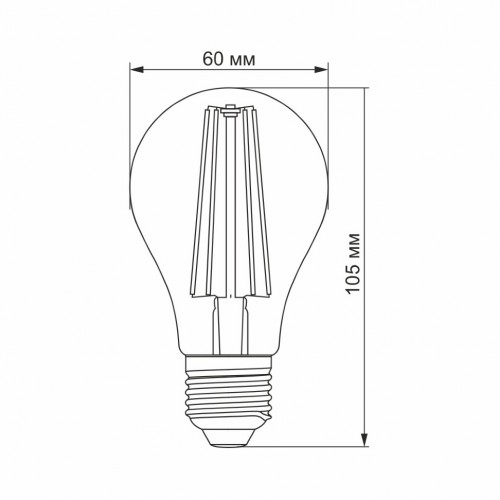 LED лампа VIDEX Filament A60FF 08W E27 1000K - фото 3