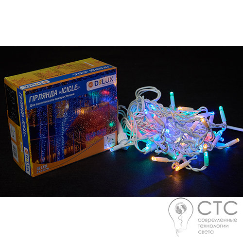 Гірлянда зовнішня Delux ICICLE 75 LED мульти/білий 2х0,7м - фото 1