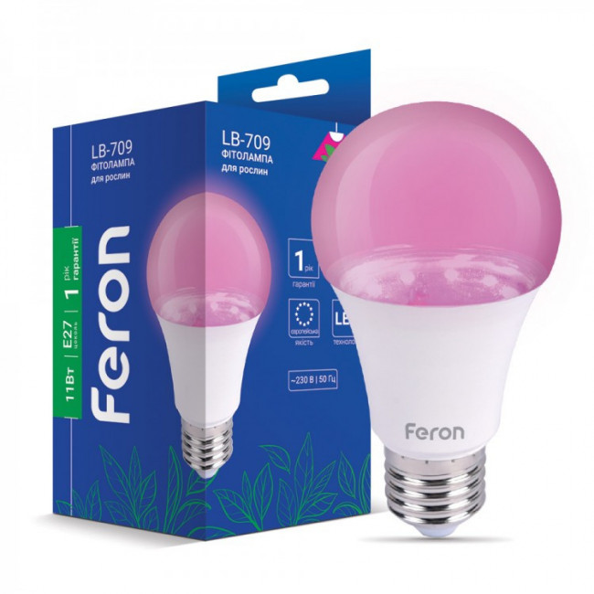 Лампа для растений Feron LB-709  A60 фито 11W E27