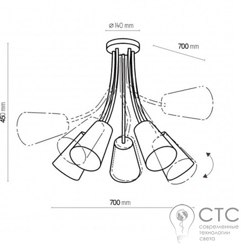 Люстра TK Lighting 3242 Wire Silver - фото 2