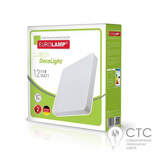 Светодиодный светильник EUROLAMP Decolight 12W 4000K квадрат - фото 3