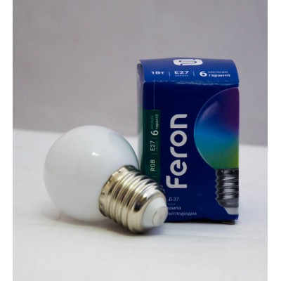 Светодиодная лампа Feron LB-37 1W E27 RGB 