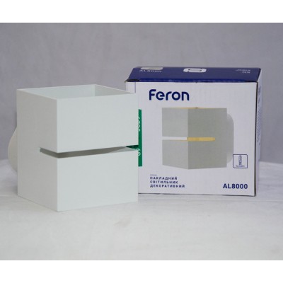 Настенный светильник Feron AL8000 G9 квадрат белый