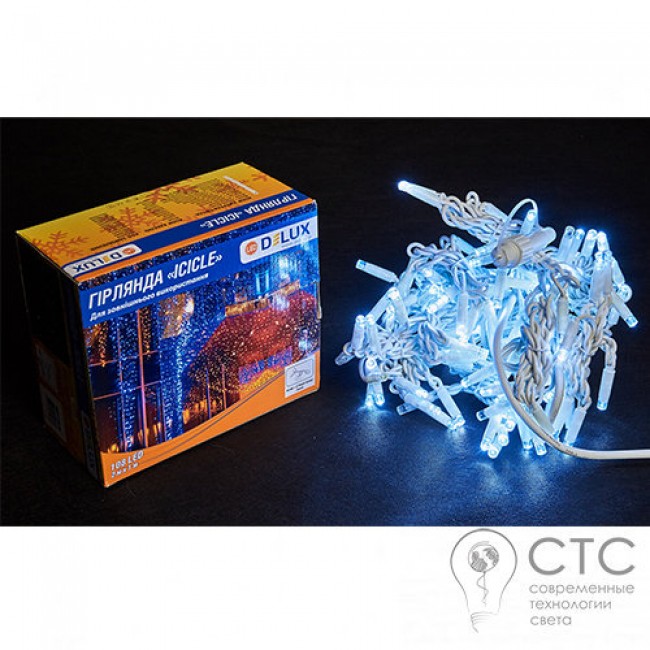 Гирлянда внешняя Delux ICICLE 108 LED белый/белый 2х1м