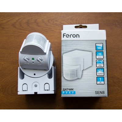 Датчик движения Feron LX118B/SEN8 белый