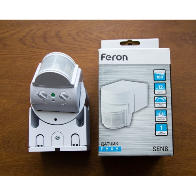 Датчик движения Feron LX118B/SEN8 белый