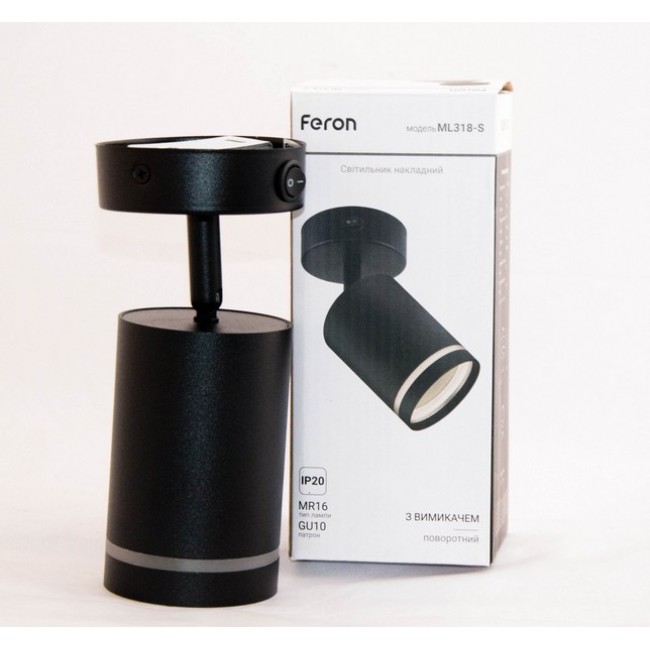 Светодиодный светильник Feron ML318-S MR16/GU10 с выкл. черный