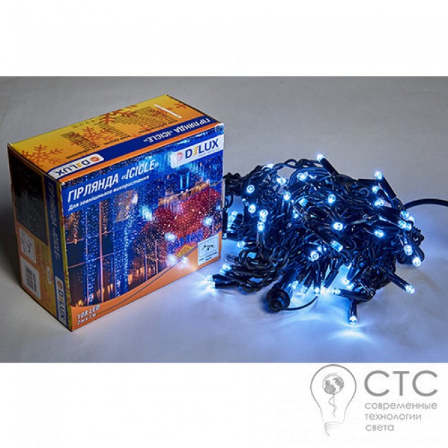 Гирлянда внешняя Delux ICICLE 108 LED белый/черный 2х1м