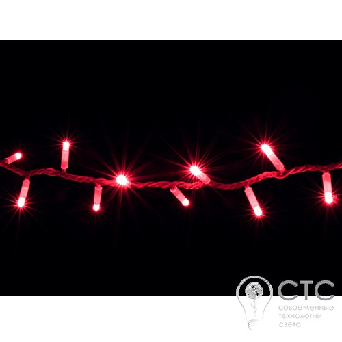 Гирлянда внешняя STRING красная кабель белый - фото 1