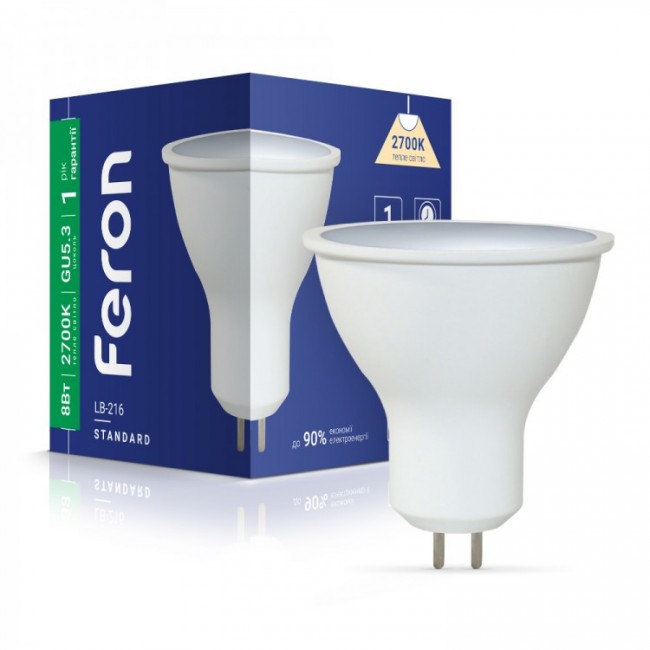 Светодиодная лампа Feron LB-216 8W GU5.3 2700K