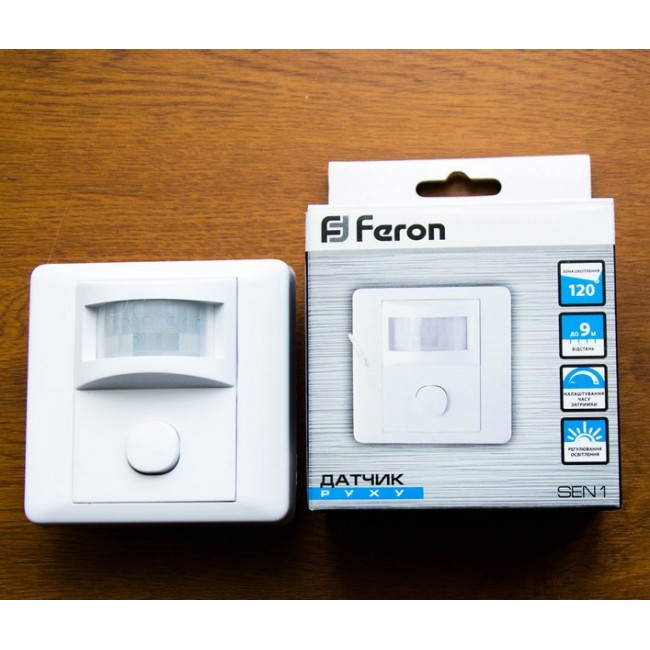 Датчик движения Feron LX19/SEN1 белый