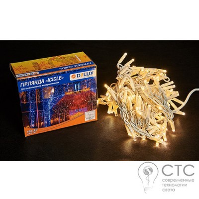 Гірлянда зовнішня Delux ICICLE 108 LED теплий білий/білий 2х1м