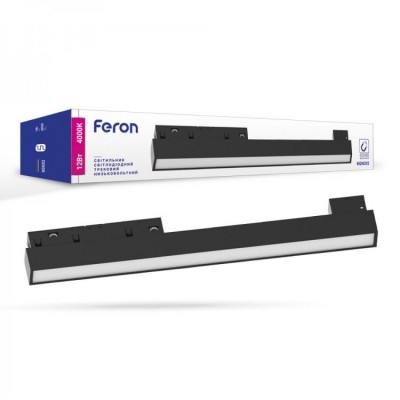 Магнітний трековий світильник Feron MGN302 12W 4000К 110 град чорний