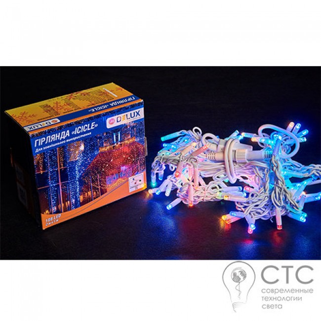 Гирлянда внешняя Delux ICICLE 108 LED мульти/белый 2х1м