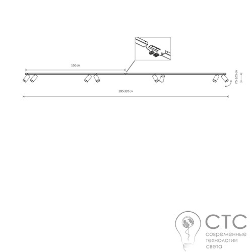 Спот Nowodvorski 7750 Mono VIII 2X150 White - фото 2