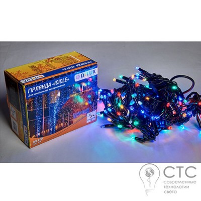 Гирлянда внешняя Delux ICICLE 108 LED мульти/черный 2х1м