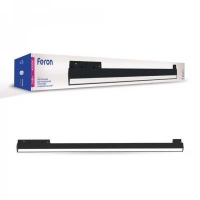 Магнитный трековый светильник Feron MGN302 24W 4000К 110 град чорний