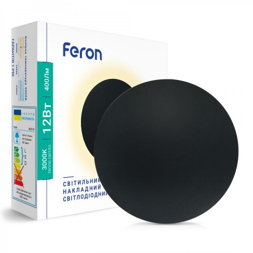 Светодиодный светильник Feron AL8100 12W 4000K черный - фото 1