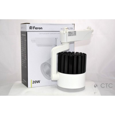 Світлодіодний трековий світильник Feron AL119 20W 4000K білий