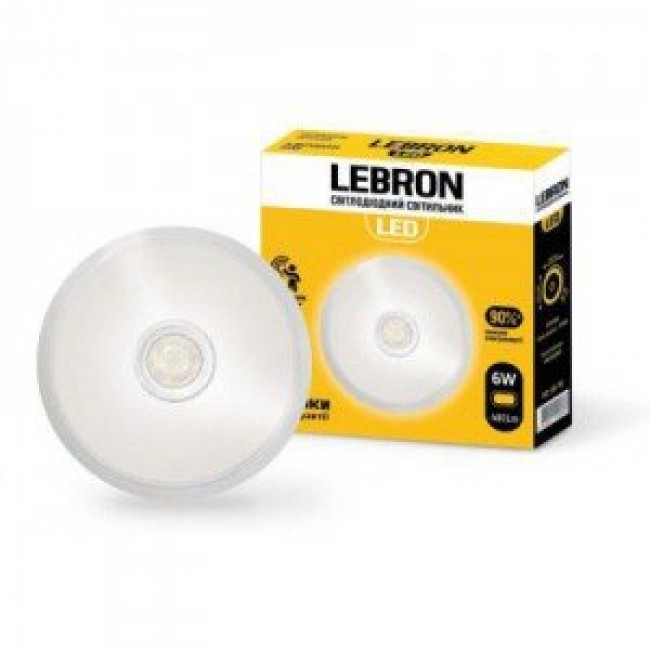 Светодиодный светильник Lebron Круг накладной 6W-4100K с датчиком движения