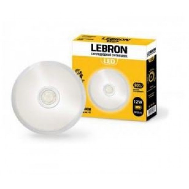 Светодиодный светильник Lebron Круг накладной 12W-4100K с датчиком движения