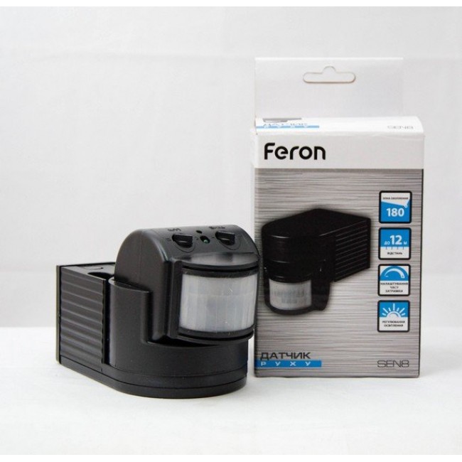 Датчик движения Feron LX118B/SEN8 черный