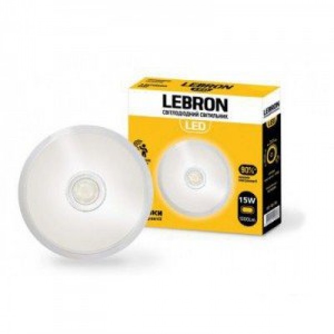 Светодиодный светильник Lebron Круг накладной 15W-4100K с датчиком движения