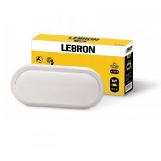 Светодиодный светильник Lebron Овал 8W-4100K с микроволновым датчиком движения
