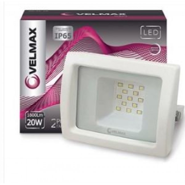 Прожектор светодиодный VELMAX  VF-206Wh 20W 6200K