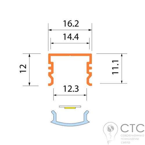 Профиль для светодиодной ленты АСК-1011.02 / АS 2 метра - фото 3