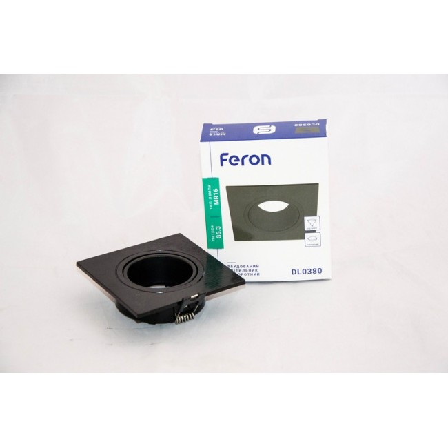 Встраиваемый светильник Feron DL0380 черный квадрат поворотный