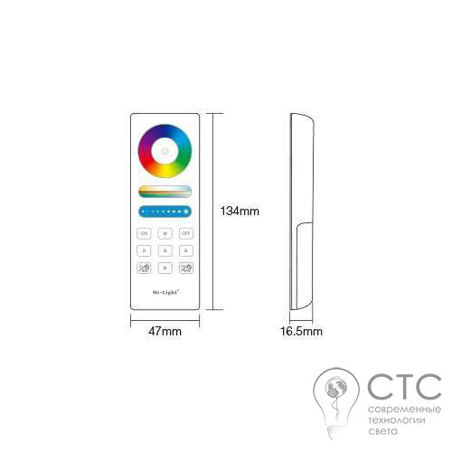 Пульт дистанционного управления MiLight RL088 RGB+CCT сенсорный 2,4 ГГц - фото 4