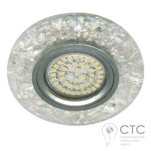 Встраиваемый светильник Feron 8585-2 с LED подсветкой серебро - фото 1