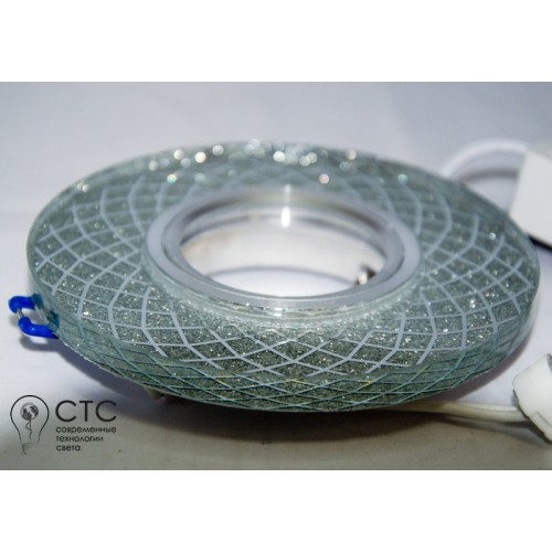 Встраиваемый светильник Feron CD833 с LED подсветкой прозрачный-серебро - фото 2