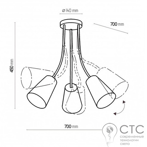 Люстра TK Lighting 3241 Wire Silver - фото 2