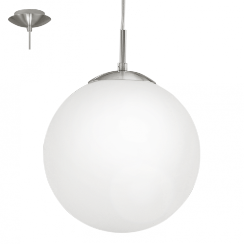 Светильник навес  1*60WE27DM250 никель-мат опал 
