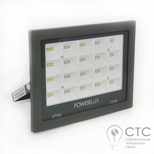 Светодиодный прожектор Powerlux 09995 GR 70W 6500K - фото 1