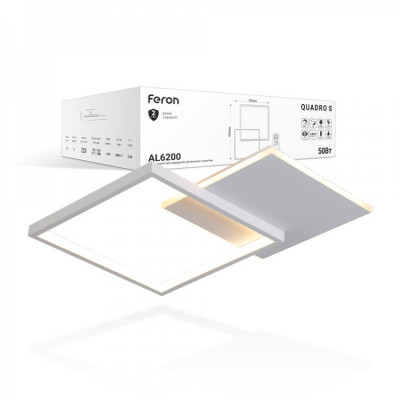 Світлодіодний світильник Feron AL6200 QUADRO S 50W білий