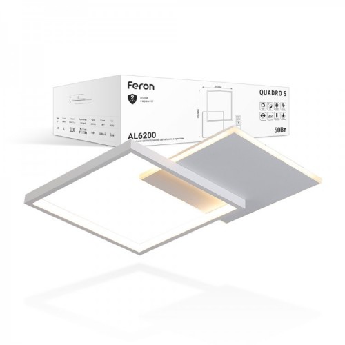 Светодиодный светильник Feron AL6200 QUADRO S 50W белый - фото 1