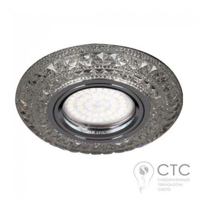 Встраиваемый светильник Feron CD877 с LED подсветкой прозрачный